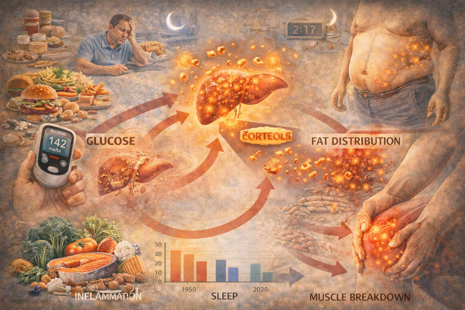 Cortisol Dysregulation and Its Impact on Long-Term Metabolic Health